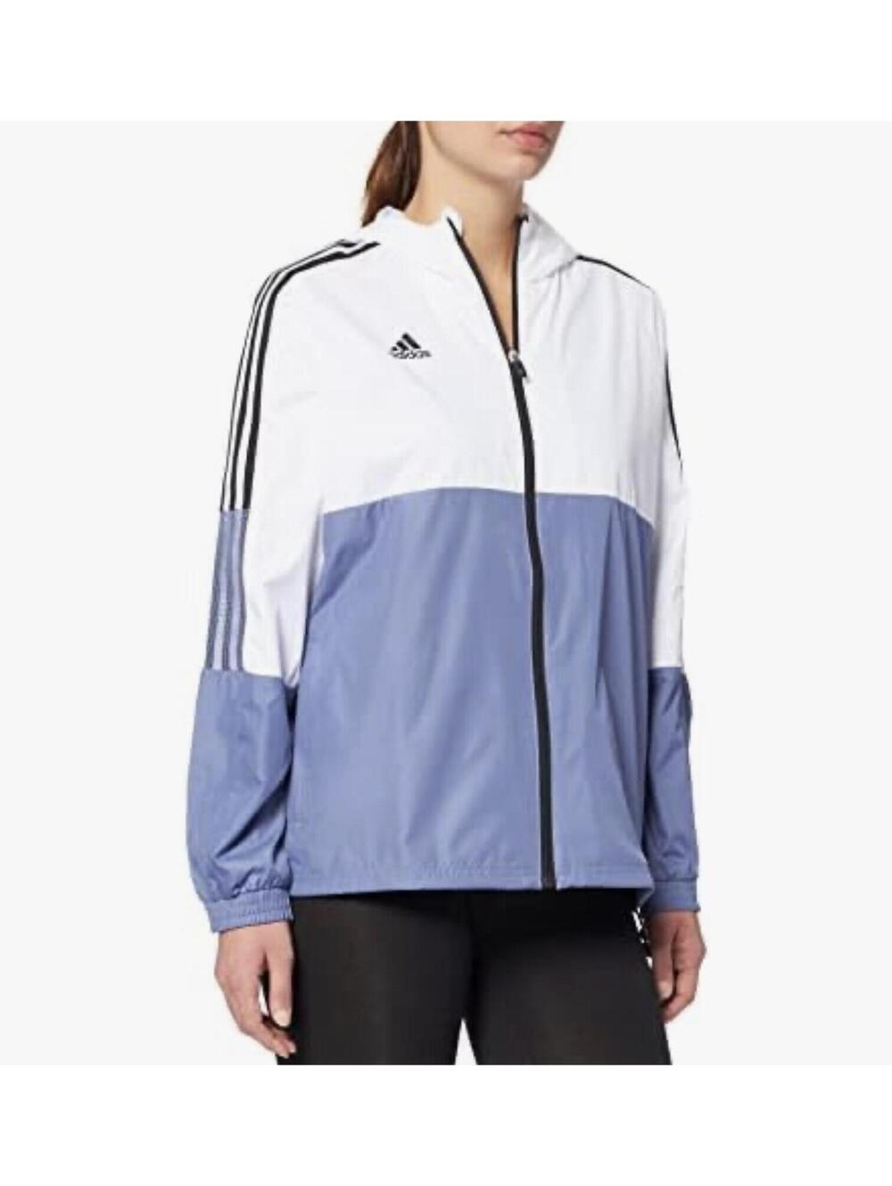 Adidas Tiro Wb Bl W Women's White/Orbit Violet Hooded Jacket Large